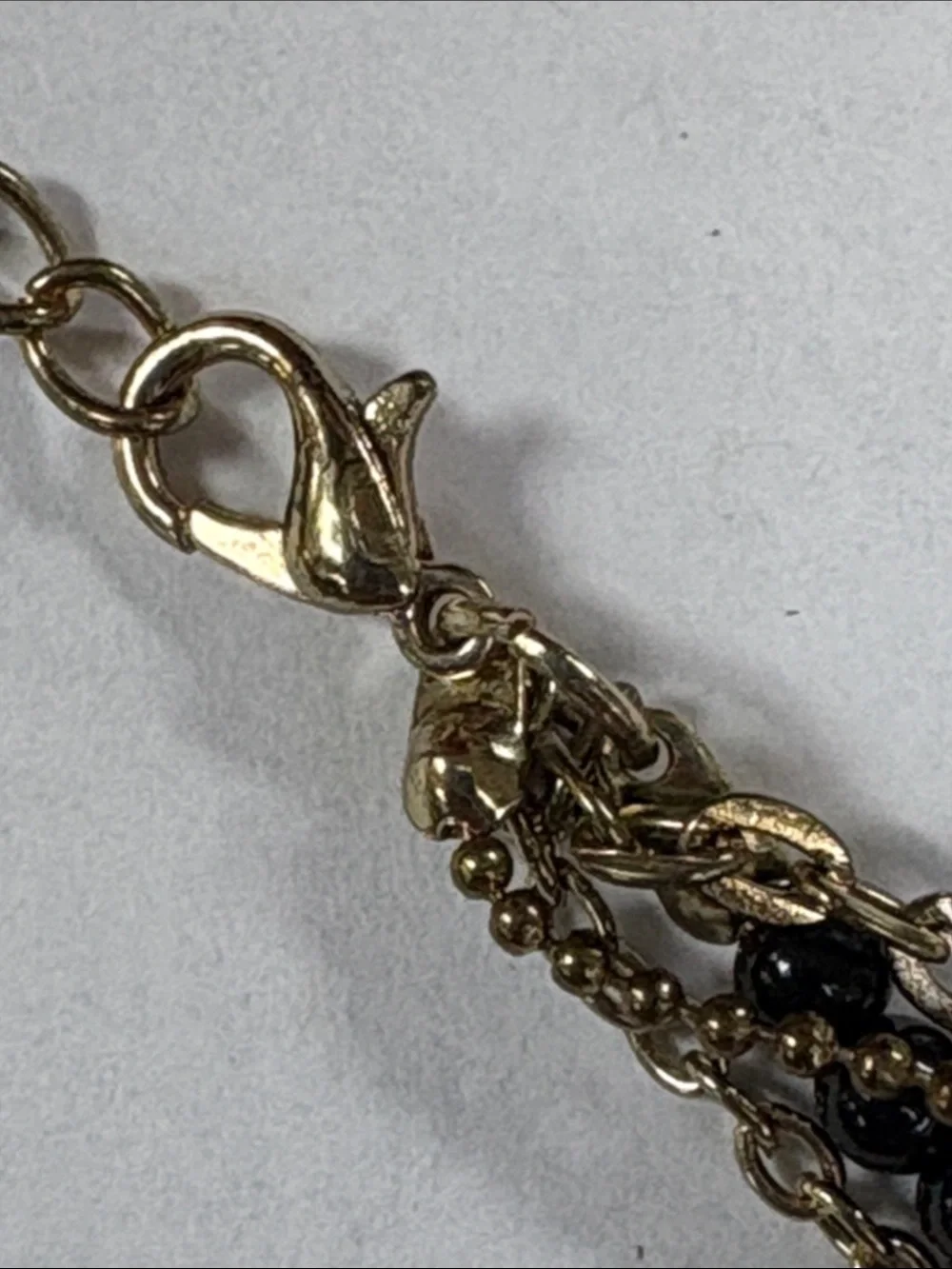Gold and Black Multi-Strand Cross Necklace - Women Jewelry